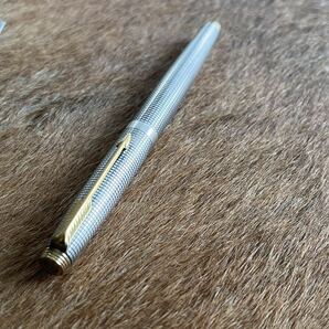 新品未使用 PARKER STERLING CAP & BARREL USA SILVER スターリング シルバー パーカー 万年筆 格子 シズレ ペン先 14K 14金 XFビンテージの画像7