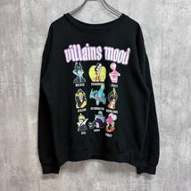 USA アメリカ 古着 スウェット ディズニー Villains mood キャラクター Lサイズ ブラック_画像2