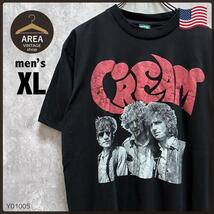 デッドストックCREAM古着バンド Tシャツ半袖ブラック黒XLサイズロックバンド_画像1