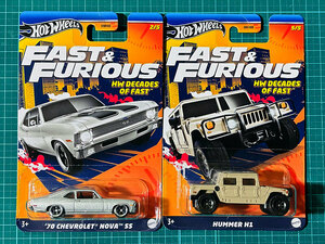 ホットウィール '70 CHEVOLET NOVA SS｜HUMMER H1 シボレー ノヴァ ハマー FAST&FURIOUS HW DECADE OF FAST ワイルドスピード