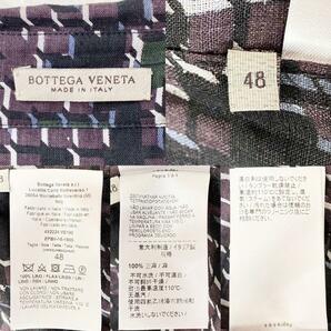 未使用品級 ● BOTTEGA VENETA ボッテガ イントレ柄 迷彩 ● L 48 長袖シャツ イントレチャート リネン 麻 メンズ 48 ボッテガヴェネタの画像10