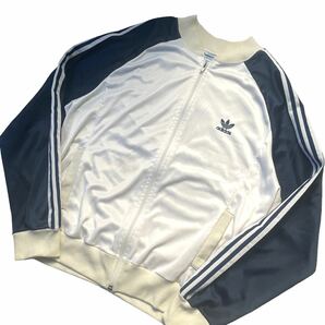 ■adidas■80s■トラックジャケット■ジャージ■ATP■USA製■ヴィンテージ■ネイビー■アディダス■ホワイト■トレフォイル■古着の画像1