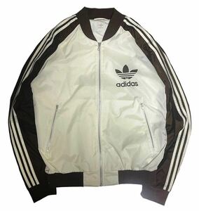 ■未使用品■美品■adidas■90s■トラックジャケット■ナイロンジャケット■ブラウン■ヴィンテージ■アディダス■ホワイト■茶色■ATP 