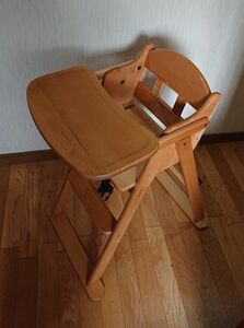 澤田木工所・木製・折り畳み式・リトル ウッド ハイチェア・ベビーチェア