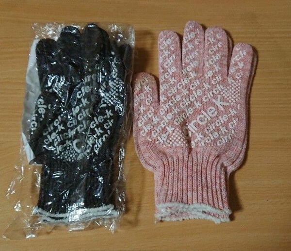 【エコカラー・手袋】２セット・フリーサイズ・ブラックブラウン&ピンク・軍手