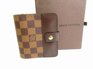 【未使用保管品】 ルイヴィトン LOUIS VUITTON ダミエ コンパクトジップ 2つ折り 財布 コンパクト財布 メンズ レディース