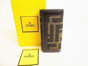 【未使用保管品】 フェンディ FENDI ズッカ 4連 キーケース キーリング メンズ レディース