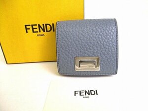 【展示保管品】 フェンディ FENDI ピーカブー グレーレザー 正方形コインケース 小銭入れ コインパース メンズ レディース