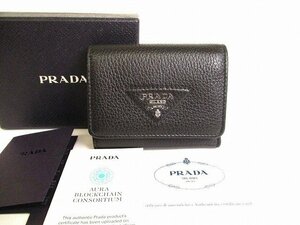 【未使用保管品】 プラダ PRADA ヴィッテロダイ レザー 3つ折り 財布 コンパクト財布 コンパクトウォレット メンズ レディース