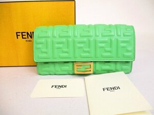 【未使用保管品】 フェンディ FENDI FFモチーフ バゲット ナッパレザー 2つ折り 長財布 コンチネンタルウォレット コンチネンタル財布