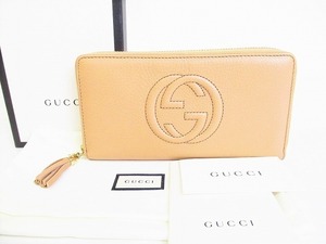 【未使用保管品】 グッチ GUCCI ソーホー インターロッキング G レザー ラウンドファスナ― 長財布 メンズ レディース