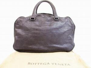 【美品】 ボッテガヴェネタ BOTTEGA VENETA ゴートスキン ハンドバッグ ミニボストンバッグ メタリックグレー メンズ レディース