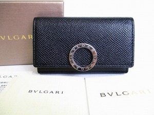 【未使用保管品】 ブルガリ BVLGARI ロゴクリップ グレインレザー 6連 キーケース キーリング メンズ レディース