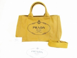 プラダ PRADA デニムキャンバス カナパ ハンドバッグ トートバッグ 2Wayバッグ 斜めかけ TABACCO(茶)