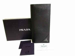 【展示保管品】 プラダ PRADA サフィアーノ レザー 2つ折り 長財布 ロングウォレット メンズ レディース