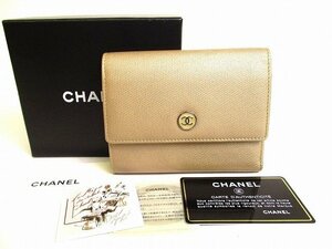 【未使用保管品】 シャネル CHANEL CCロゴ ココマーク レザー 2つ折り 財布 コンパクト財布 コンチネンタルウォレット