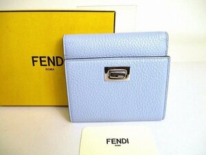 【未使用保管品】 フェンディ FENDI ピーカブー レザー パラディウム メタル 3つ折り 財布 コンパクト財布 コンパクトウォレット