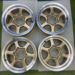 【0023】中古美品★程度良好★15インチ　メーカー不明　JWL　JWL-T　15×6.5JJ　ET27　PCD139.7　6穴　ハブ径110　アルミホイール4本