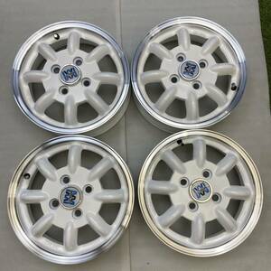 【0028】中古美品★good condition★13 Inch　MINILITE ENGLAND　MiniLight　13×4.00B　ET45　PCD100－4穴　ハブ径59　アルミWheels4本