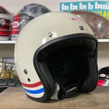 ★BELL CUSTOM 500 STRIPES GLOSS PEARL WHITE ベル カスタム500 ジェットヘルメット パールホワイト/XXL_画像1