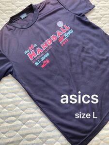 値下げ　asicsアシックス　ハンドボール　ロゴTシャツ