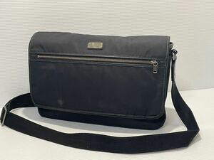 S99■ 美品 COACH コーチ トランス ナイロン レザーマップ ショルダーバッグ メッセンジャーバッグ メンズ 斜め掛け黒 ブラック 