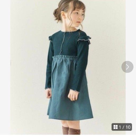 【今季新品★人気完売】アプレレクールWEB限定 メローフリルドッキングワンピース