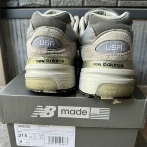 New Balance M992GR USA製 US9.5 27.5cm アメリカ米国製 スウェード 新品 未使用 NB グレー スニーカー Made In USA made ジャンクの画像8