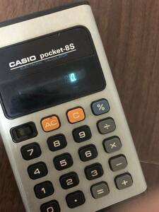 4.24 calculator count machine Showa Retro that time thing electrification verification goods CASIO pocket-8S present condition 