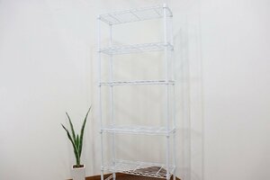 J5447◆Home ERECTA◆メタルラック◆5段◆ホワイト◆収納◆750×300×1910mm