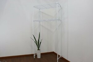 J5450◆Home ERECTA◆メタルラック◆2段◆ホワイト◆収納◆890×450×1890mm