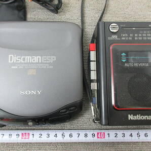 M【4-15】●35 SONY ソニー Discman ディスクマン ポータブルCDプレーヤー D-235 イヤホン付き 他 National カセットレコーダー RX-M7の画像2