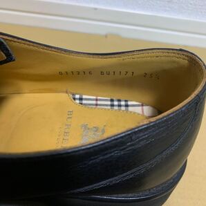 メンズ 25.5cm BURBERRY LONDON バーバリー ロンドン ブラック レザーシューズ 革靴 ビジネスシューズ ノバチェック ナイト ラバーソールの画像10