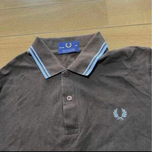 フレッドペリー　fred perry ポロシャツ　ブラウン　ライトブルー　半袖