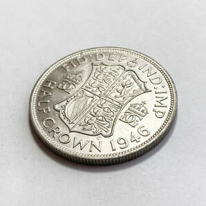 １円スタート! ・イギリス 1946年 1/2クラウン 銀貨 ジョージ6世・アンティーク コインの画像2