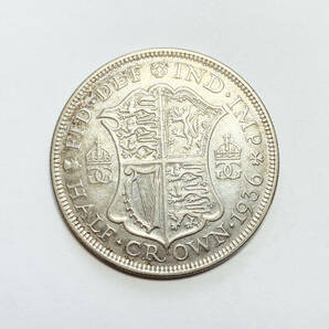 １円スタート! ・イギリス 1936年 1/2クラウン 銀貨 ジョージ5世・アンティーク コインの画像1