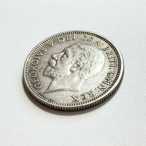 １円スタート! ・1929 イギリス 1シリング銀貨 ジョージ５世・アンティーク コインの画像4