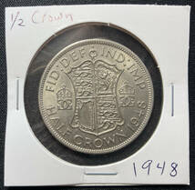 １円スタート! ・イギリス 1948年 1/2クラウン 白銅貨 ジョージ6世・アンティーク コイン_画像5