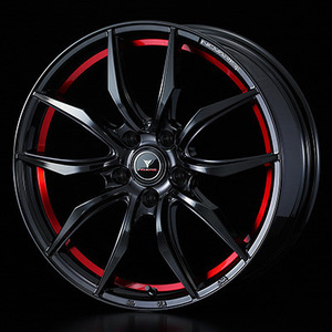 【個人宅発送可能】 ウエッズ Weds 17X7.0J +42 5H PCD114.3 BK/RED ホイール 1本 NOVARIS ROHGUE VF ノヴァリス・ローグ ブイエフ (40066)