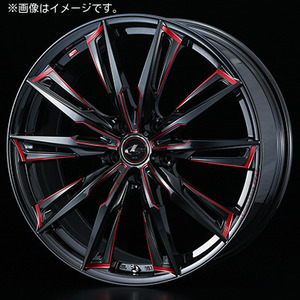 【個人宅発送可能】ウエッズ Weds 19X7.5J +53 5H 114.3 BK/SC(RED) ホイール 1本 LEONIS GX レオニス・ジーエックス (39384)