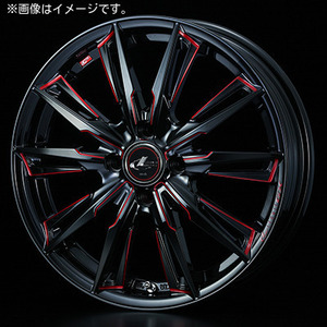 【個人宅発送可能】ウエッズ Weds 17X6.5J +50 4H 100 BK/SC(RED) ホイール 1本 LEONIS GX レオニス・ジーエックス (39351)