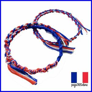 [ free shipping ] anklet mi sun ga pair neck 2 pcs set France tricolor bai color blue 