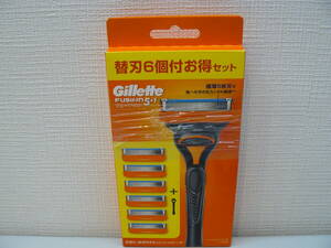 [30554]*Gillette Fusion 5+1 holder & razor 6 piece attaching profit set unopened unused goods 