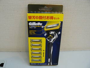 30673*Gillette Pro shield 5+1 holder & razor 6 piece attaching profit set unopened unused goods 