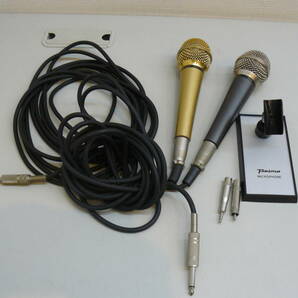 30699●takt ダイナミックマイク DYNAMIC MICROPHONE TM-530G/COLUMBIA DM-65 カラオケマイク2本セット 動作未確認の画像1