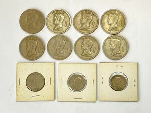 T403 フィリピン 1972年1ペソ硬貨[8枚] 、２５センタボ硬貨［1枚］（1962年）、25センティモス硬貨［2枚］1971年 合計11枚