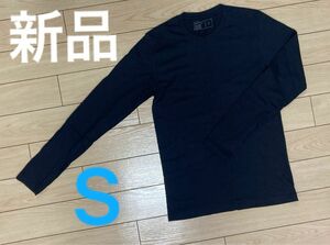 新品　GU ロンＴ　長袖　S ネイビー