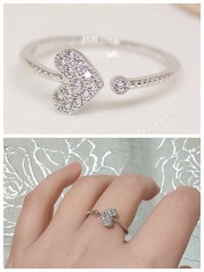 ★ 18K RGP Platinum Diamond CZ Seart Ring Yu1139E