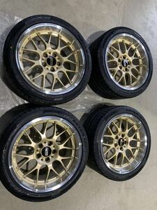 美品 廃番 希少 GTRサイズ ★BBS RS906 RS-GT★ 18インチ 9.5J+15 5穴 PCD114.3 4本 2023年製 ヨコハマADVAN SportV107 265/35ZR18セット