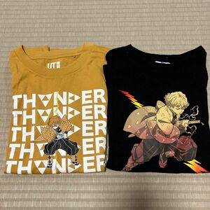 鬼滅の刃　善逸　ユニクロ　UT GU Tシャツ 150cm 2枚セット　からし色　ブラック